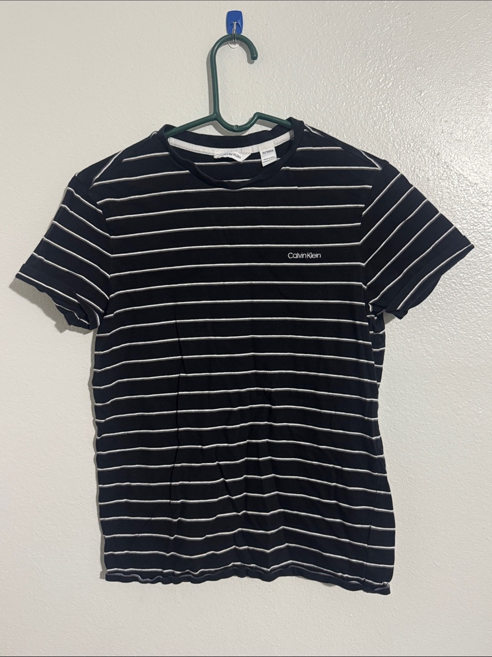 Calvin Klein Black T-Shirt with White Stripes